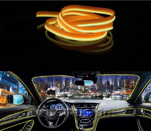 OneLED Autós LED szál, vágható LED fény, Szivargyújtós Töltésű 2m (Narancs)