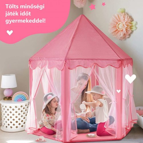BDream Gyerek sátor, játszósátor beltérre és kültérre egyaránt, hercegnő rózsaszín ‎140 x 135 cm