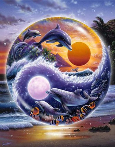 Bshop Gyémántfestő yin-yang delfines mintával