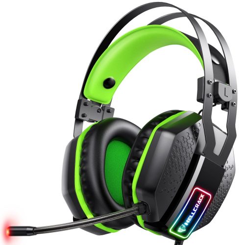 Hellcrack V9 Gamer Headset (Zöld)