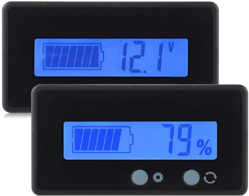 LCD Akkumulátor Kapacitás Monitor Mérőműszer 2db