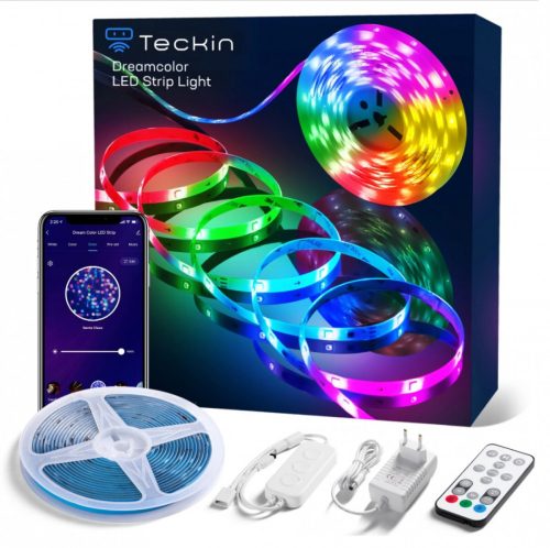Teckin SL08 Vízálló, Egyedi Vezérlésű, RGB Okos, Világító LED Szalag 5m
